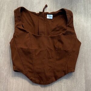 Aritzia Sunday Best Brown Corset Tank Top